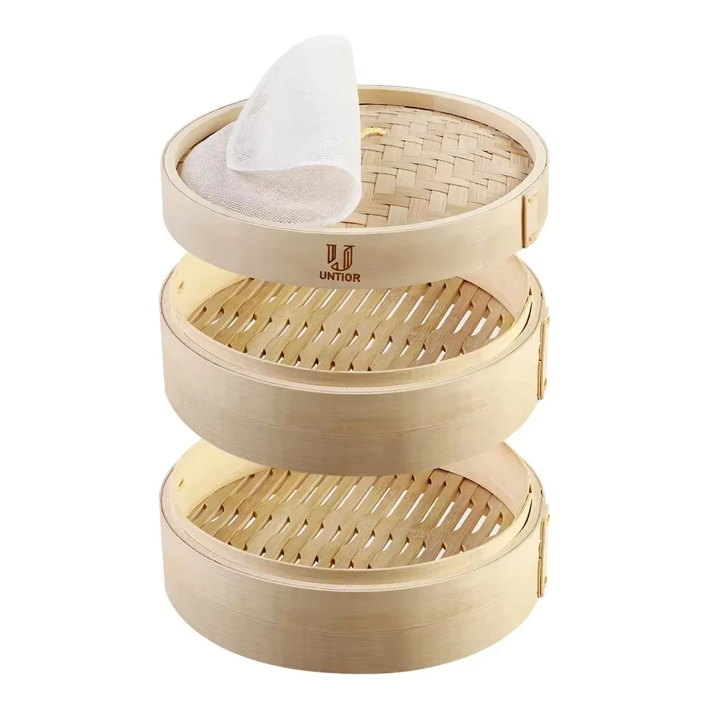 Bao Steamer Bamboo - 10-дюймовая бамбуковая пароварка с крышкой -