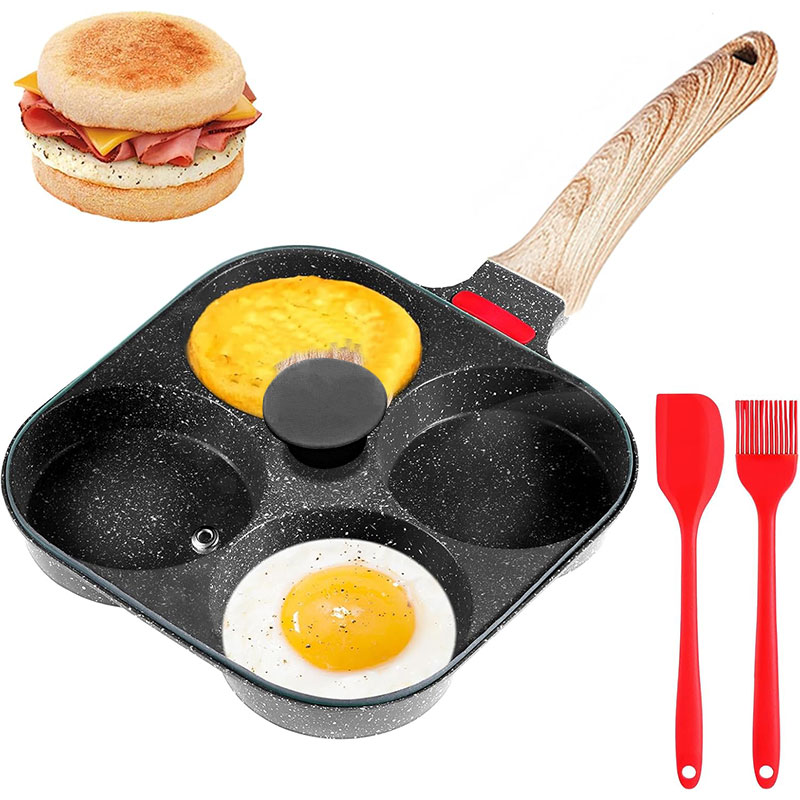 Mini Pancake Griddle - Углуболенная сковорода для яиц с крышкой,